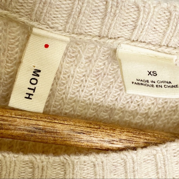 Anthropologie Moth Tan Tunic Side Slit Sweater XS, EUC. - Picture 12 of 14